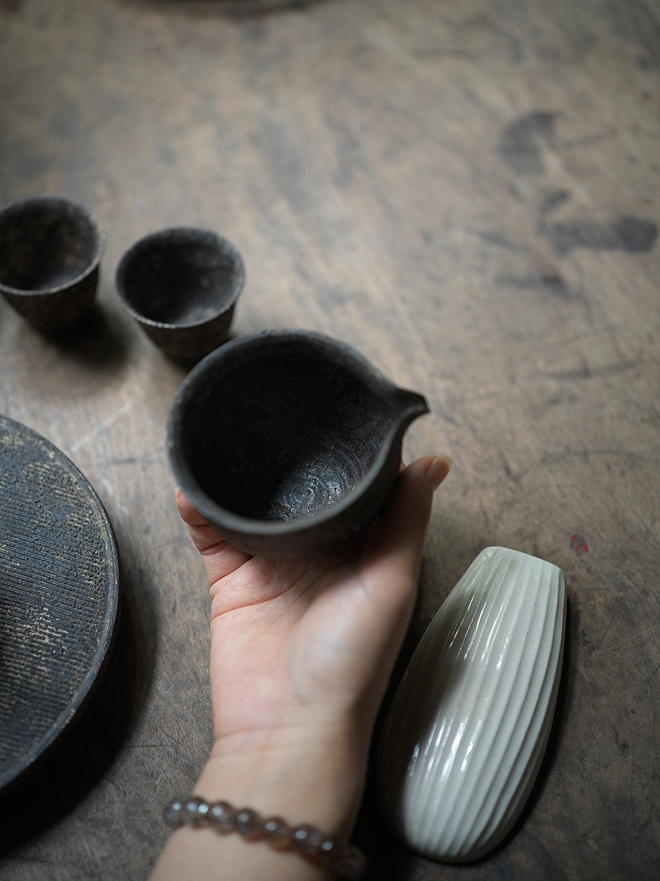Natural Earth Textured Gongdaobei Share Cup by Cheng Wei