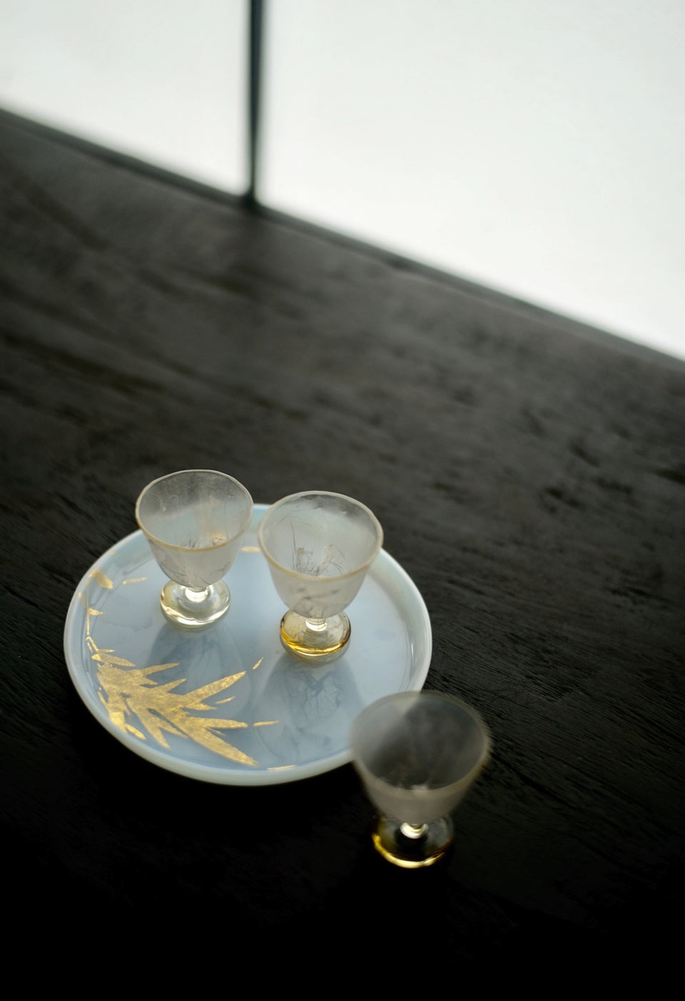 Winter Frost Series Silver Mist Footed Glass Teacup