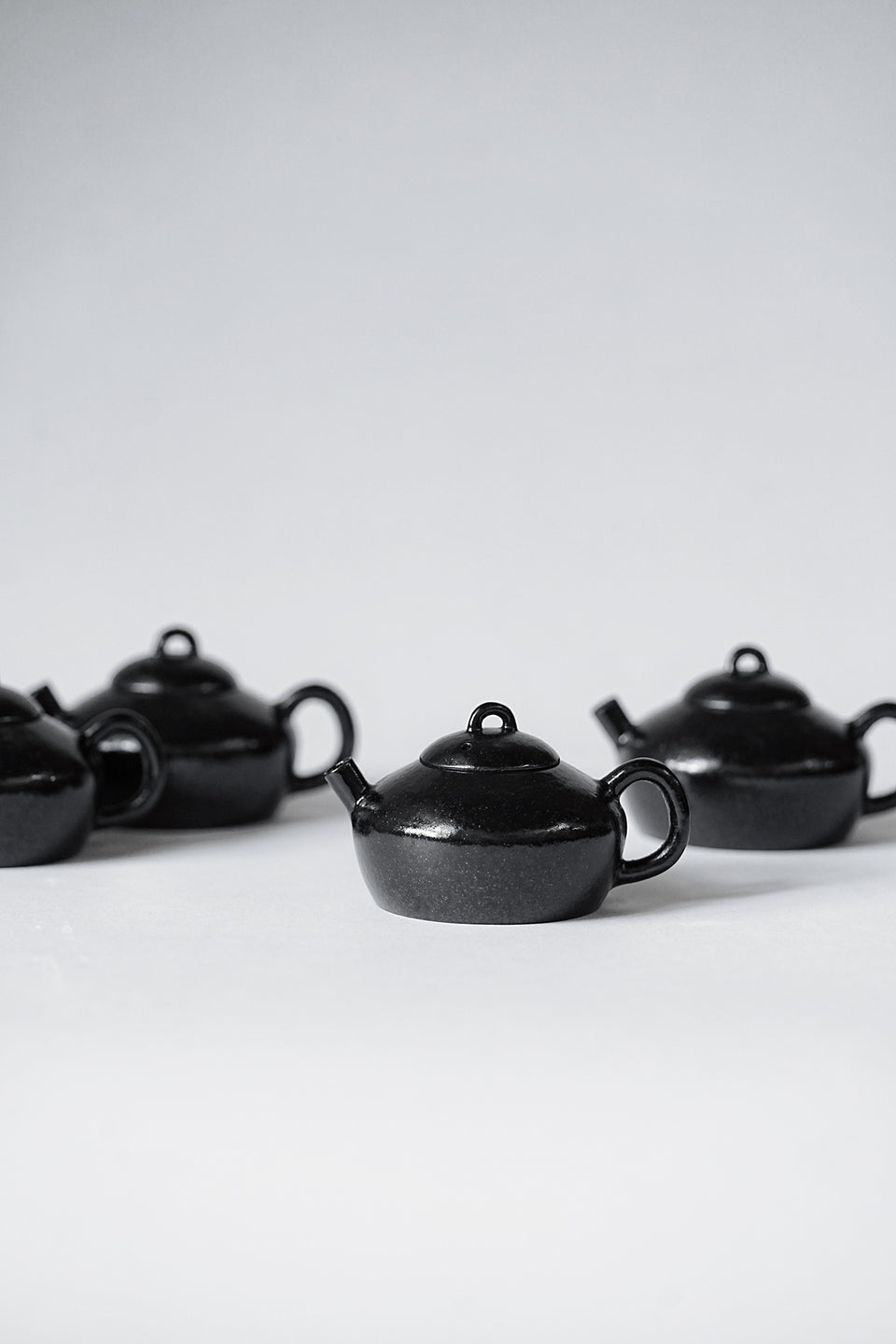 Wide Black Pu'er Teapot