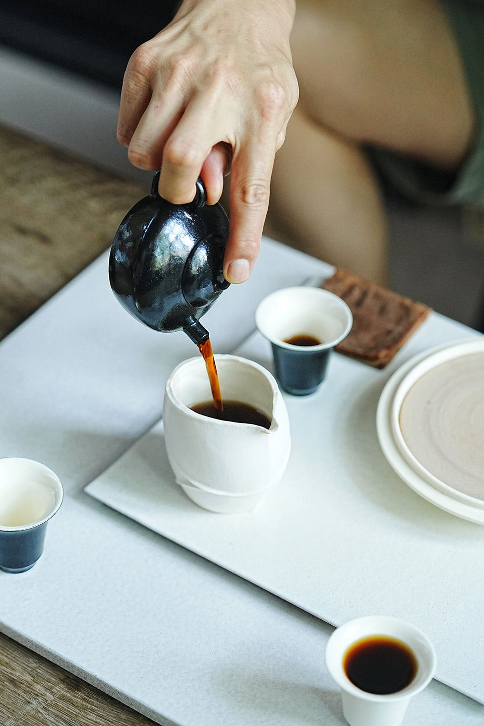 Wide Black Pu'er Teapot