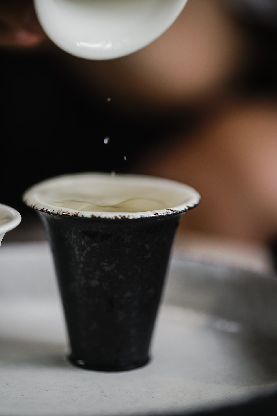 Tall Black Trumpet Teacup