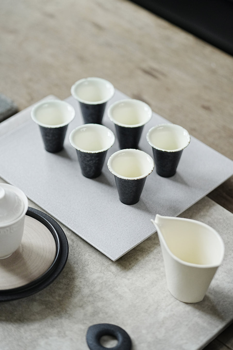 Tall Black Trumpet Teacup