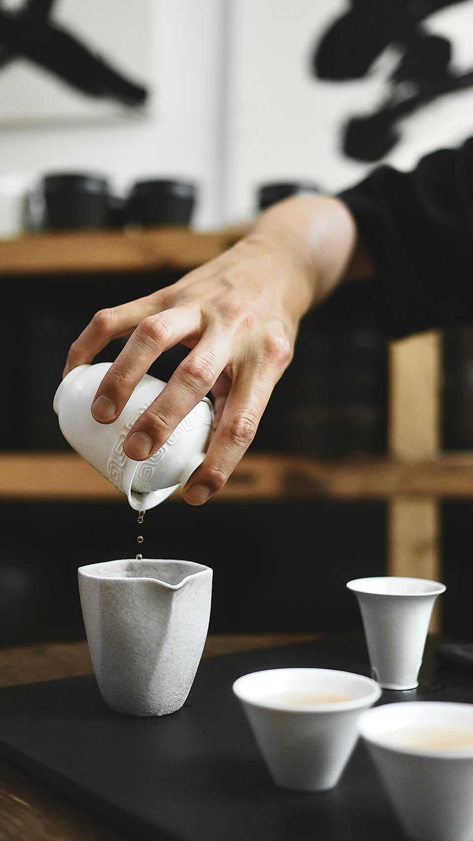 White Huiwen-Pattern Gaiwan