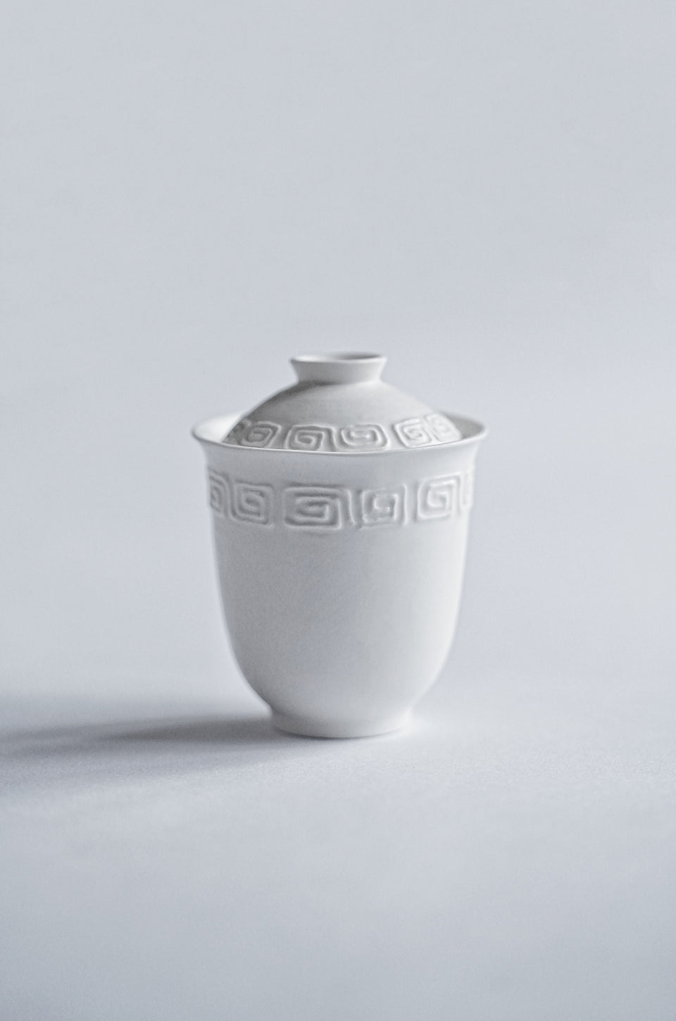 White Huiwen-Pattern Gaiwan