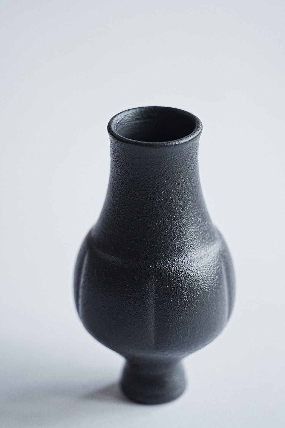 Black and White Tulip-Shaped Vase