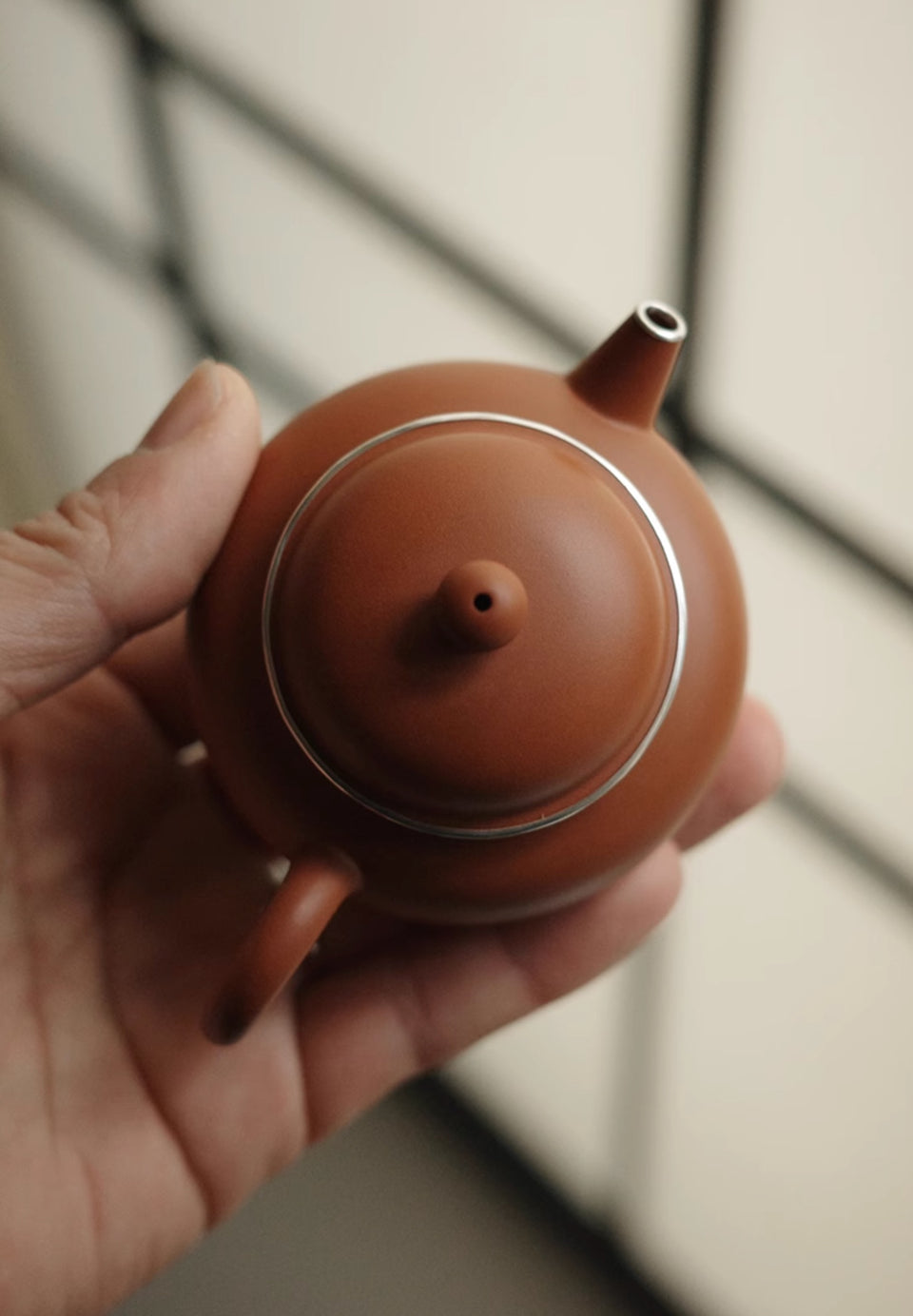 Zisha Teapot with Silver Earring, Julunzhu style
