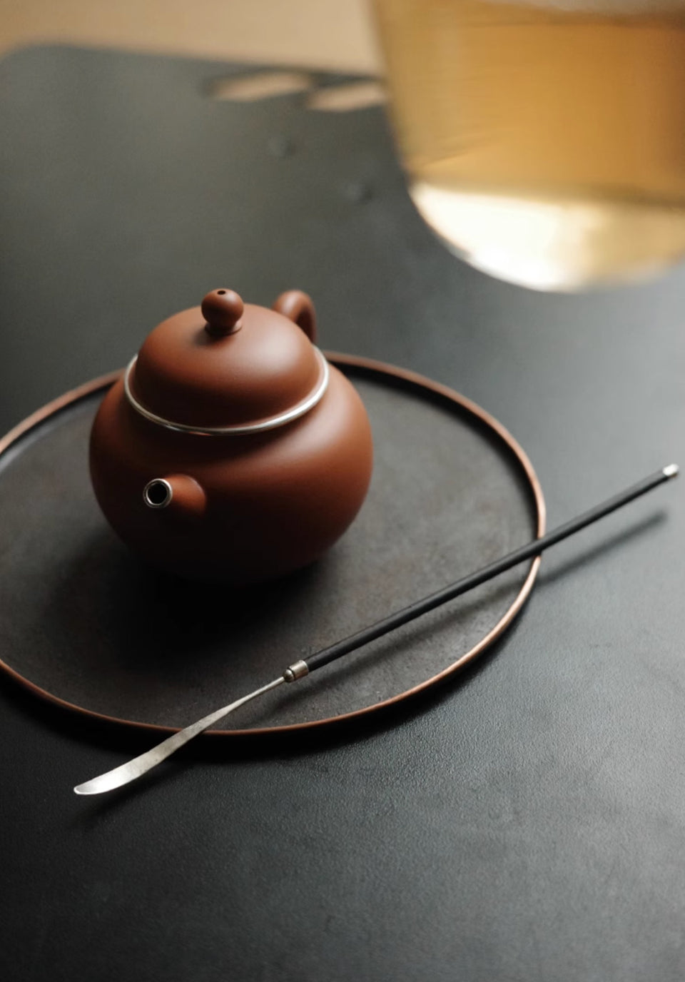 Zisha Teapot with Silver Earring, Julunzhu style