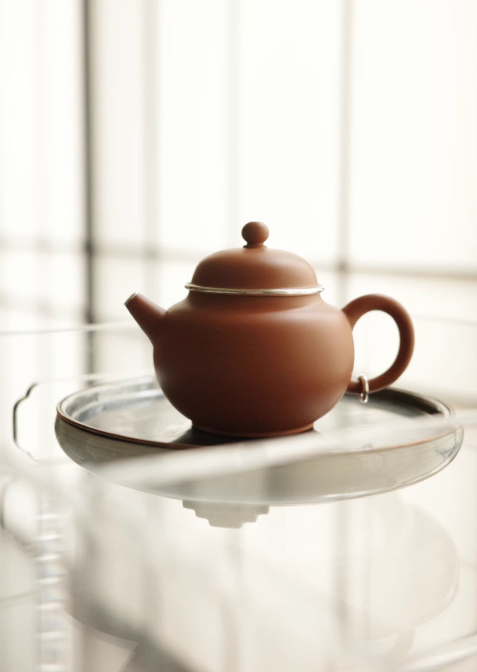 Zisha Teapot with Silver Earring, Julunzhu style