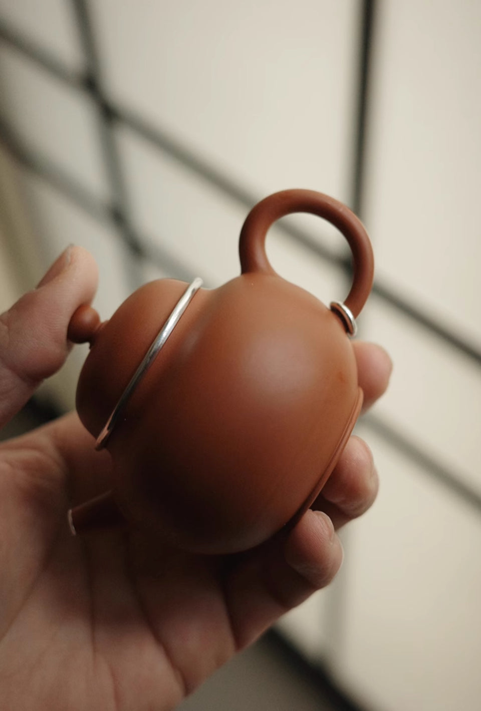 Zisha Teapot with Silver Earring, Julunzhu style