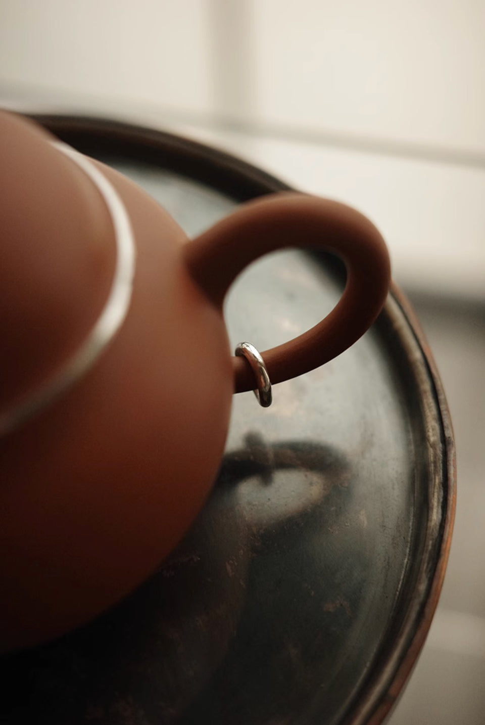 Zisha Teapot with Silver Earring, Julunzhu style