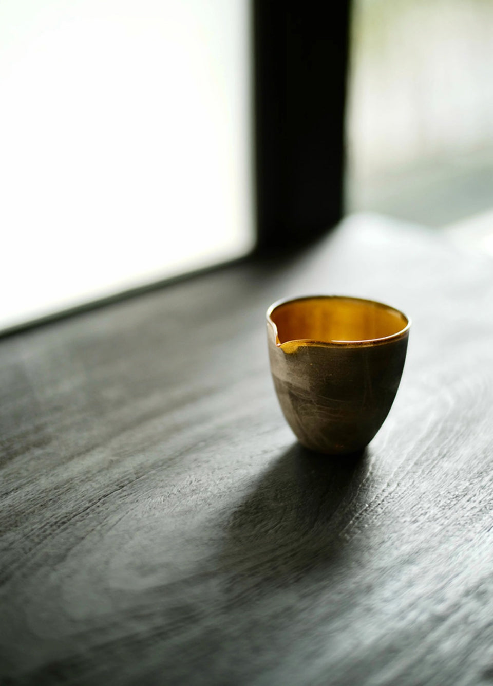 "Huang Lian" Glass Gongdaobei - Gold and Burnished Silver