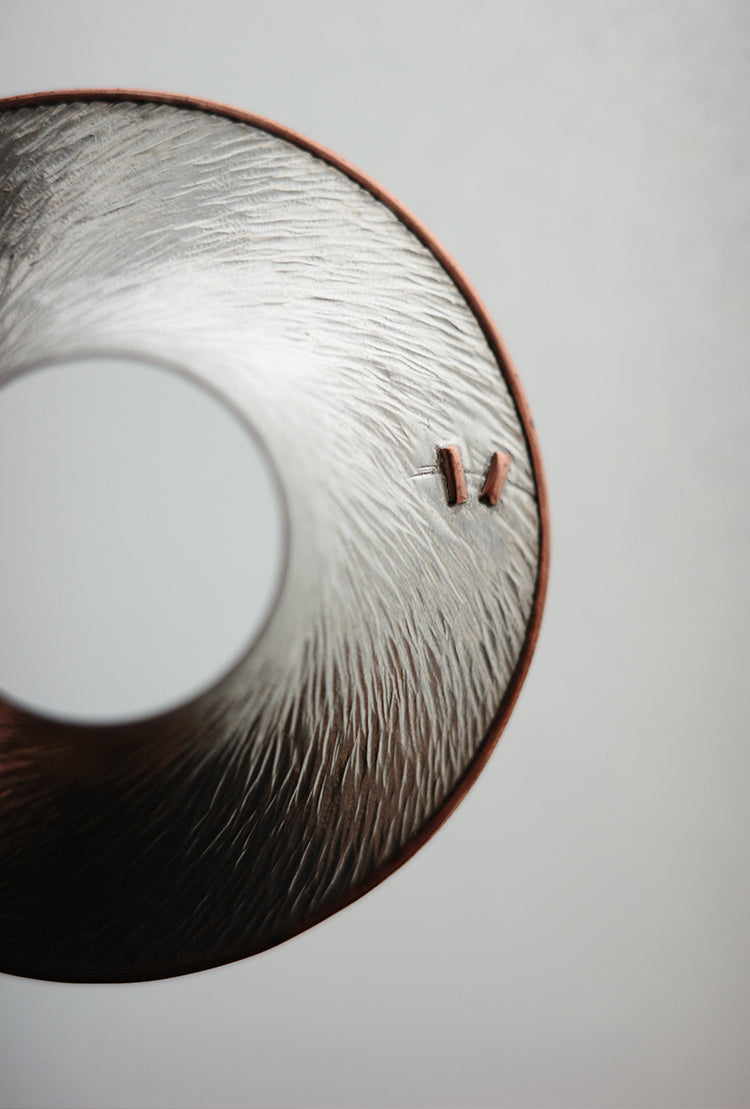 Silver and Copper Tea Leaf Guide & Lid Rest