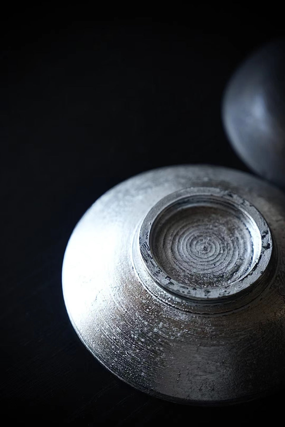 Footed Black Silver or Silver Glaze Hucheng Tea Tray