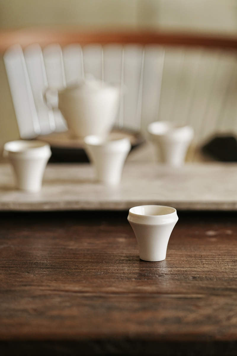 Elegant Tall White Fold Cup
