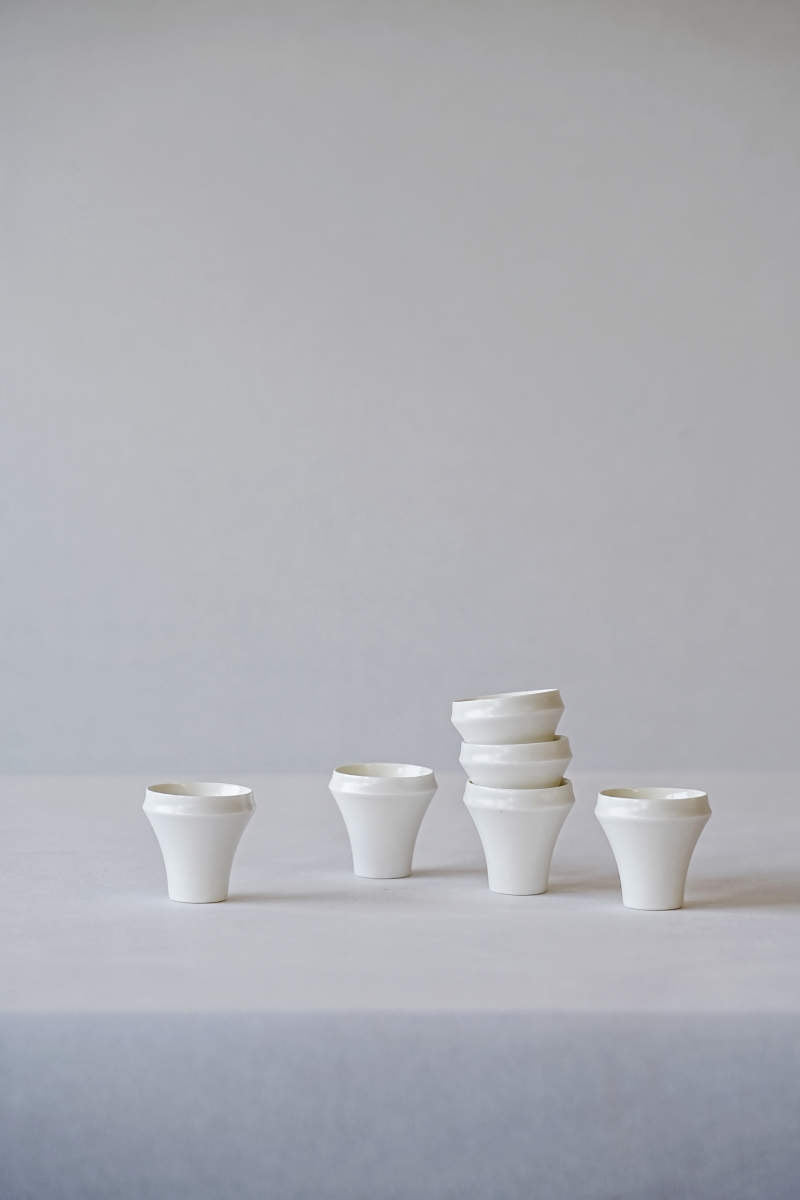 Elegant Tall White Fold Cup