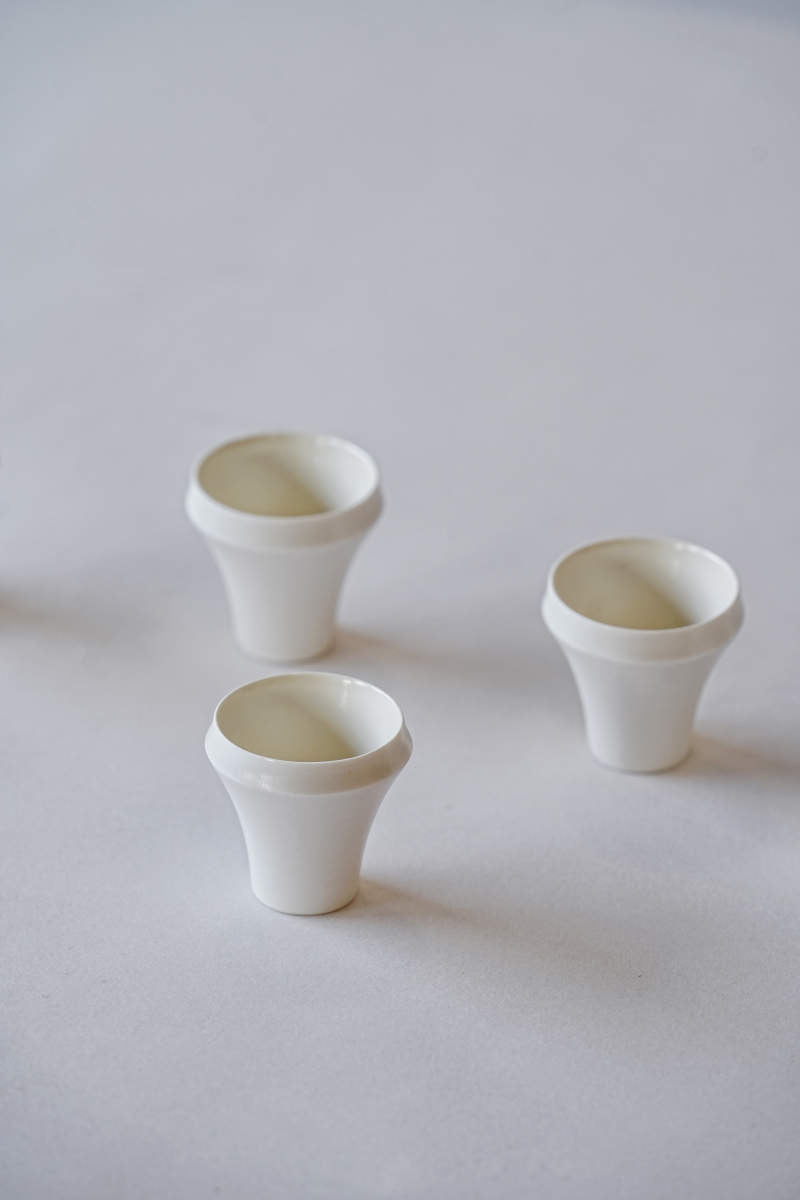 Elegant Tall White Fold Cup