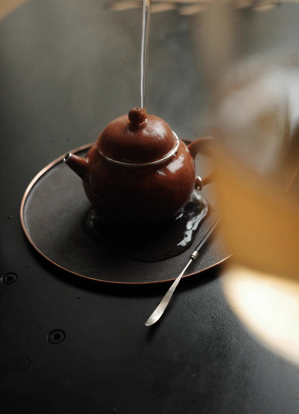 Zisha Teapot with Silver Earring, Julunzhu style