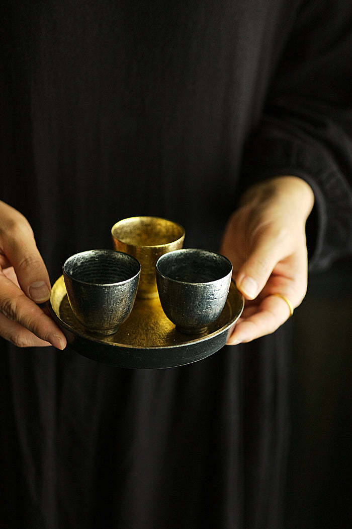 Elegant Simple Hucheng or Teacup Tray, Precious Metals series