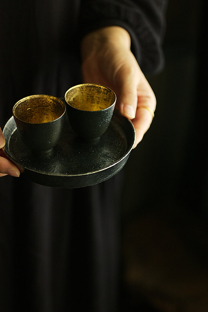 Elegant Simple Hucheng or Teacup Tray, Precious Metals series