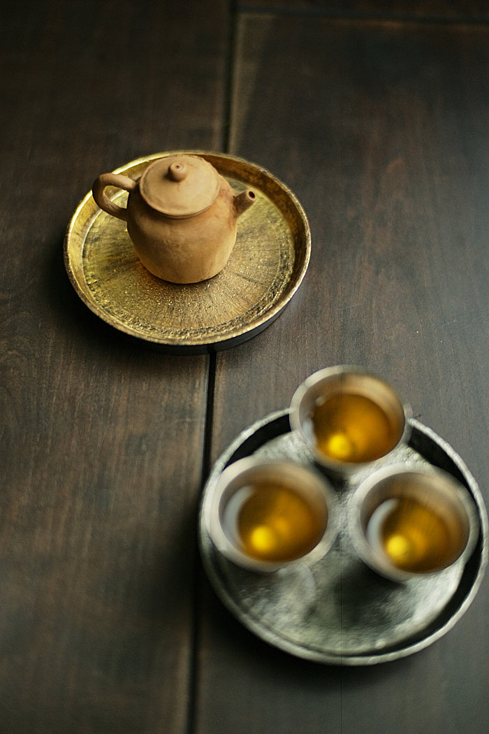 Elegant Simple Hucheng or Teacup Tray, Precious Metals series