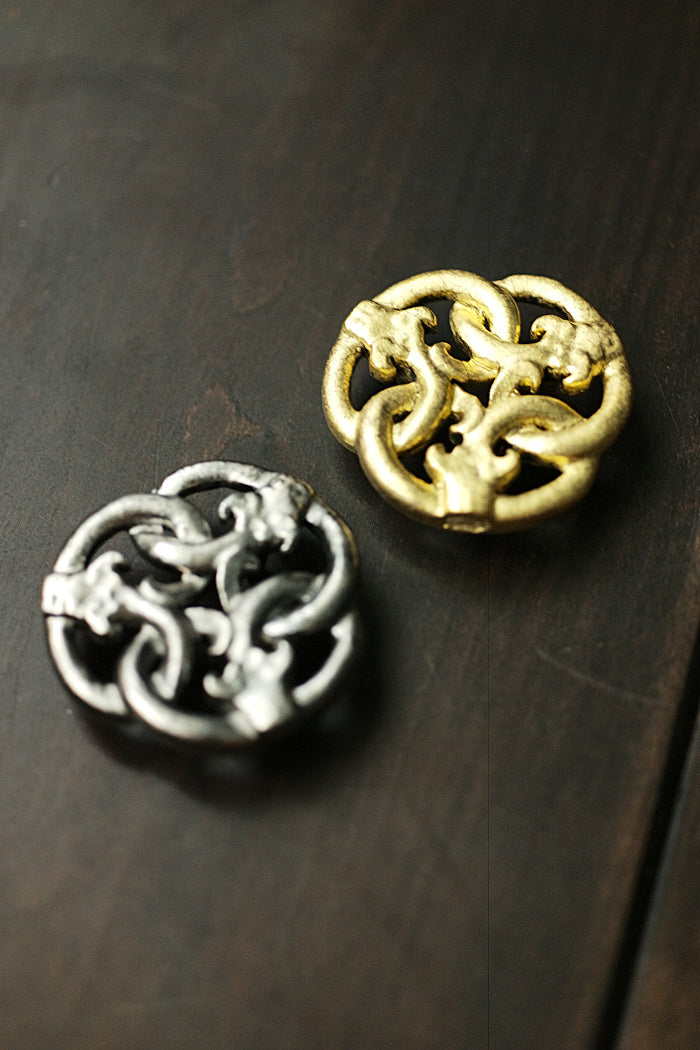 Intertwined Dragon Lid Holder - Gold/Silver