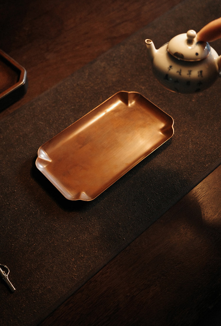 Copper "Haitangxing" Tea Tray