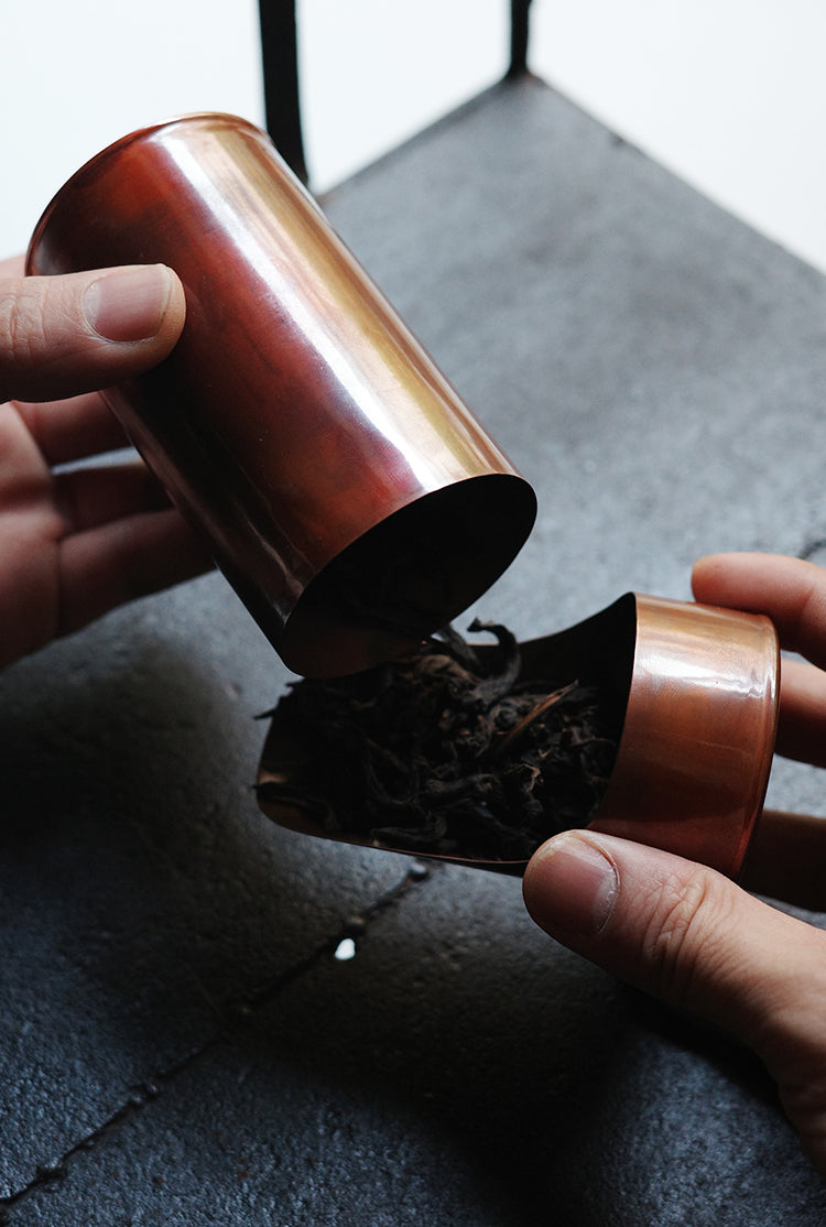 Copper Tea Canister & Scoop Set