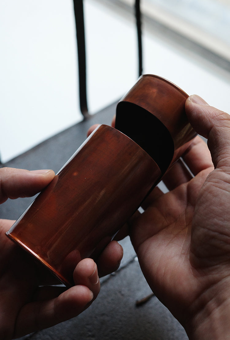 Copper Tea Canister & Scoop Set