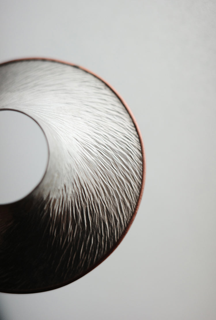 Silver and Copper Tea Leaf Guide & Lid Rest