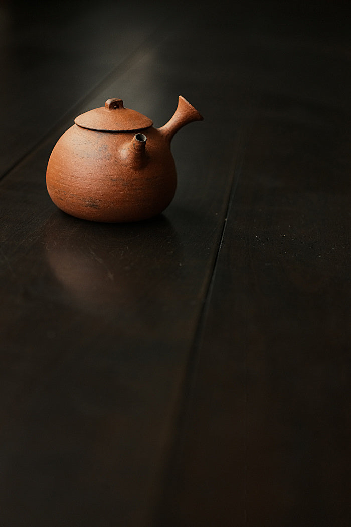 Red Earth Glazed Side-Handle Tea Kettle - Tall by Cheng Wei