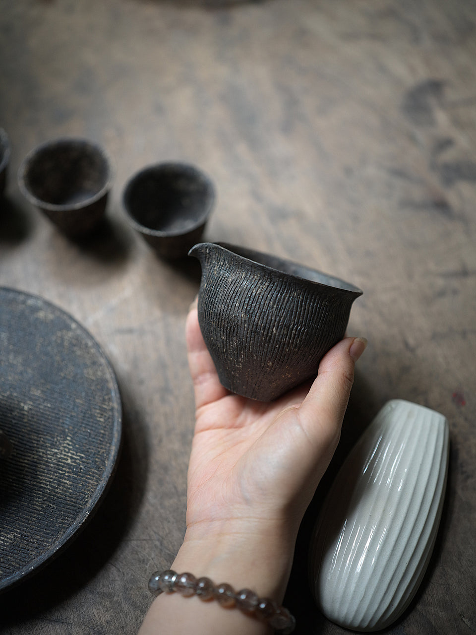 Natural Earth Textured Gongdaobei Share Cup by Cheng Wei