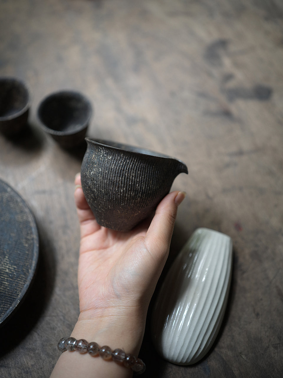 Natural Earth Textured Gongdaobei Share Cup by Cheng Wei