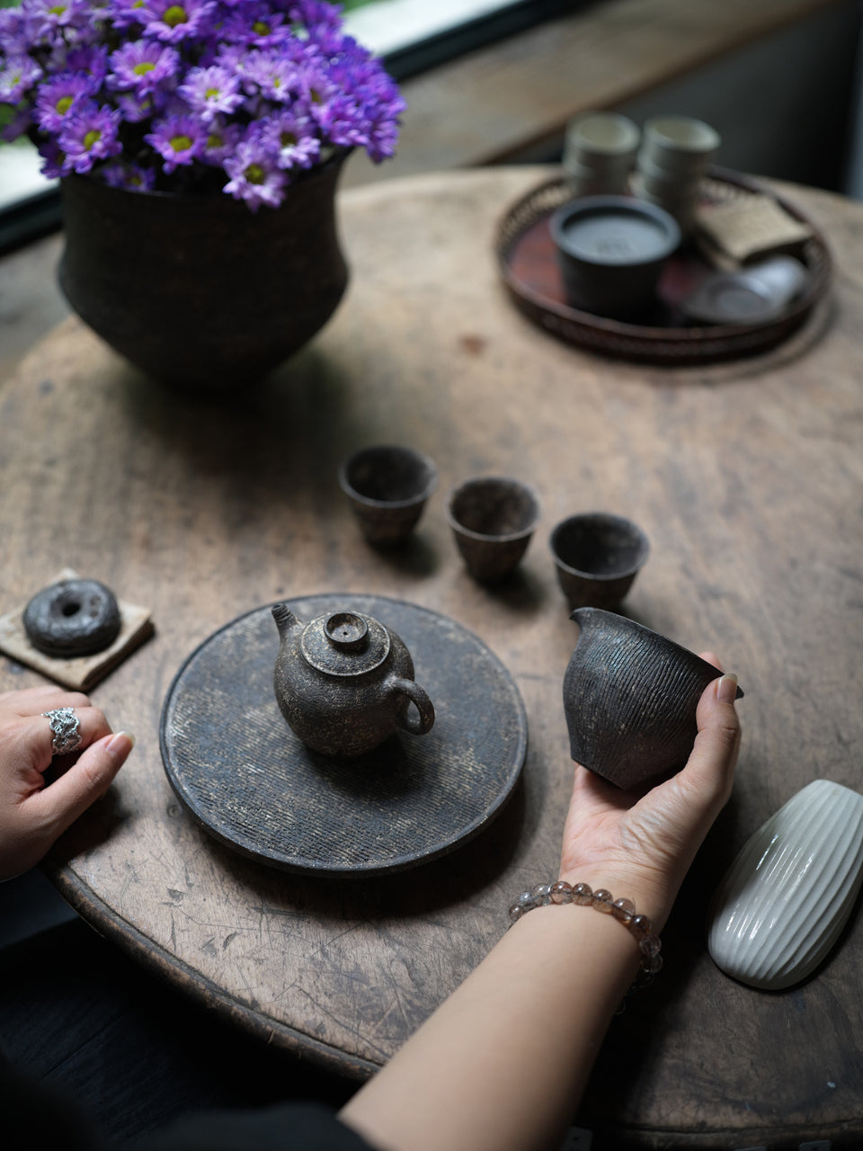 Natural Earth Textured Gongdaobei Share Cup by Cheng Wei