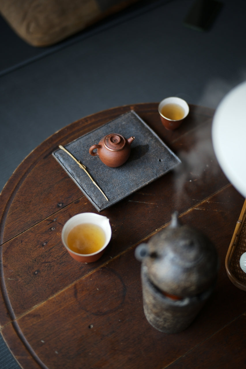 Hui Shan Calligraphy and Copper Teapot by Chengwei