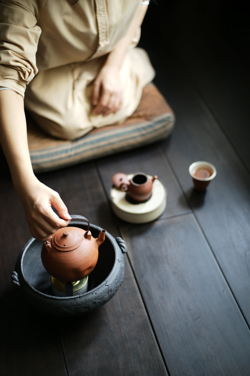 Huishan Red Clay Sanwan 3-Bend Neck Tea Kettle by Cheng Wei - Version 2