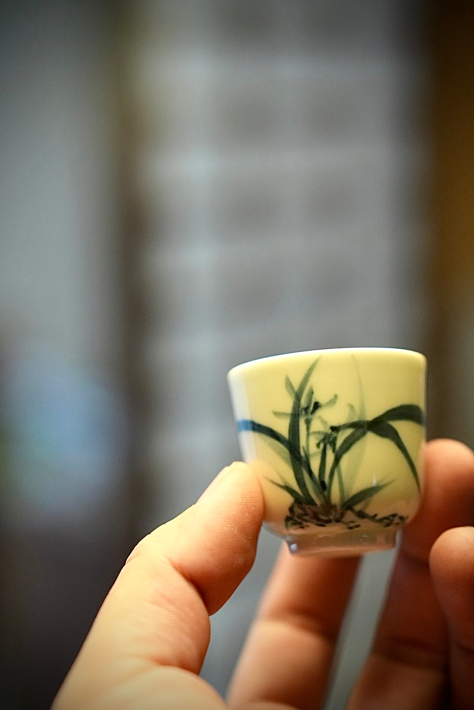 Qinghua Straight Orchid Teacup Set