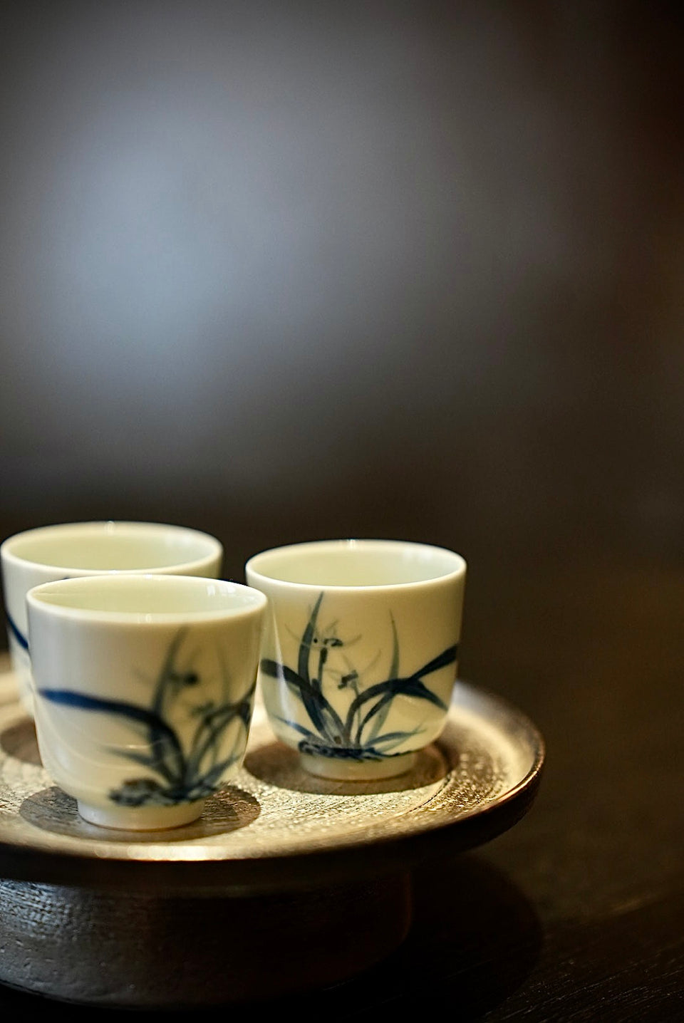 Qinghua Straight Orchid Teacup Set