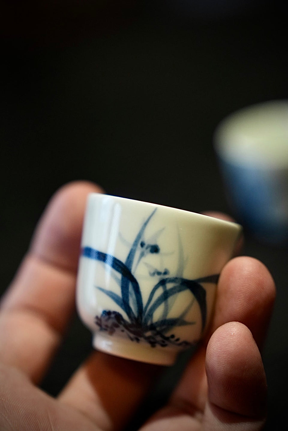 Qinghua Straight Orchid Teacup Set