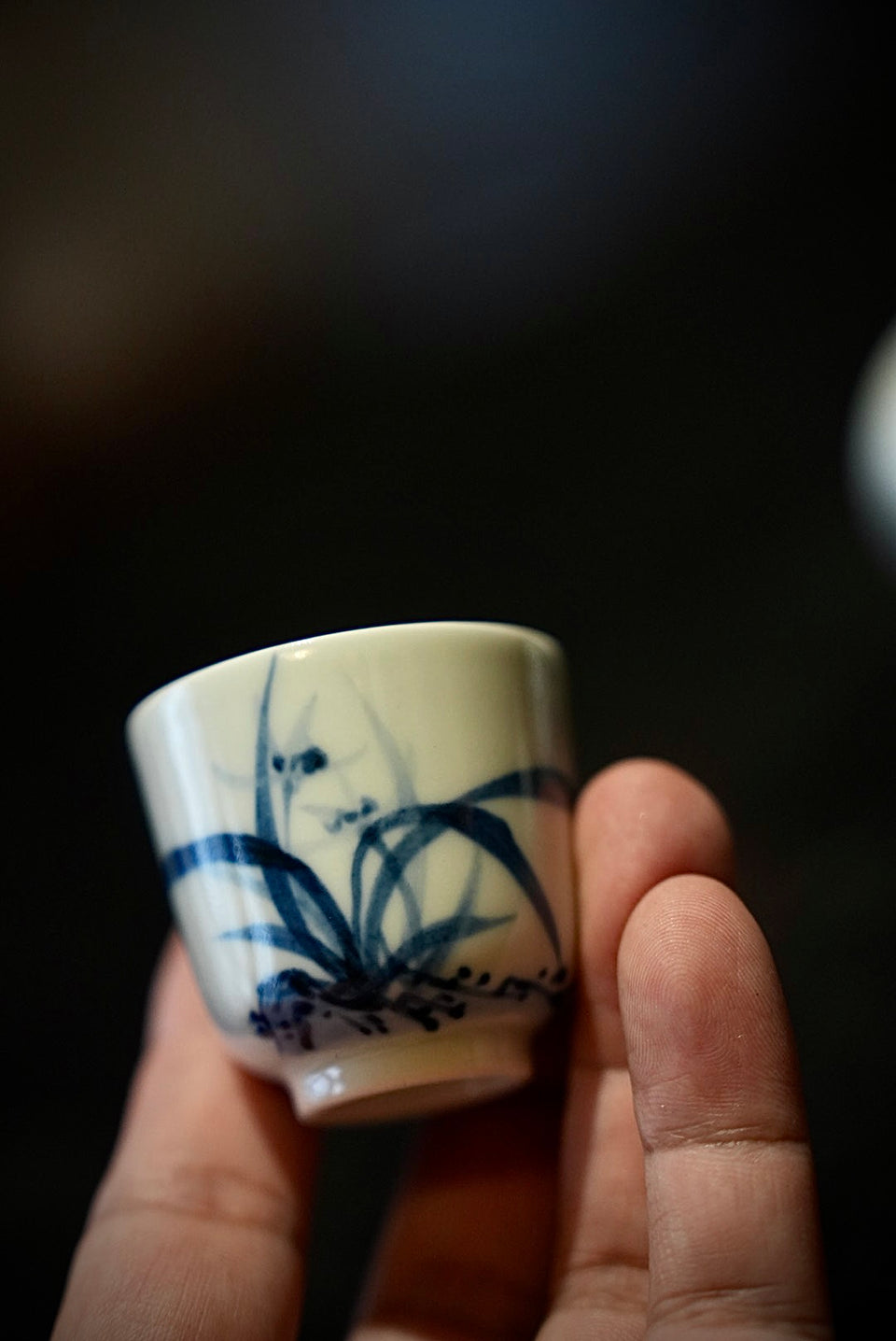 Qinghua Straight Orchid Teacup Set