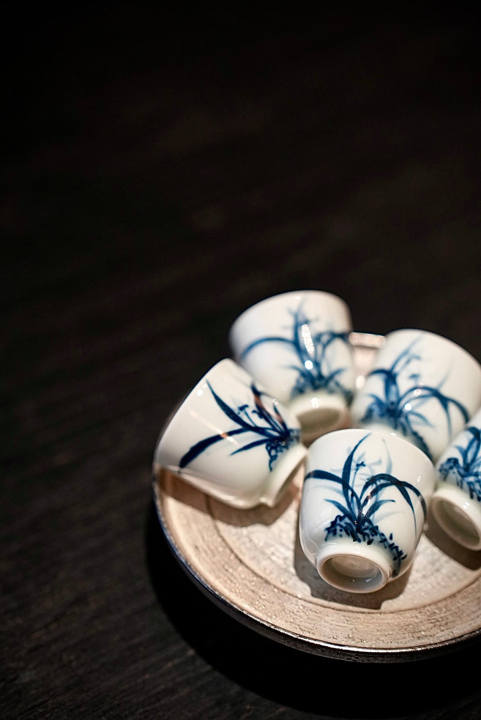 Qinghua Straight Orchid Teacup Set