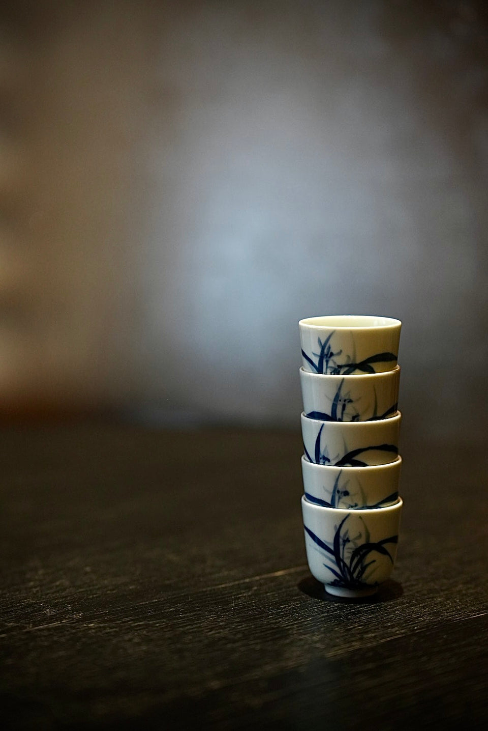 Qinghua Straight Orchid Teacup Set