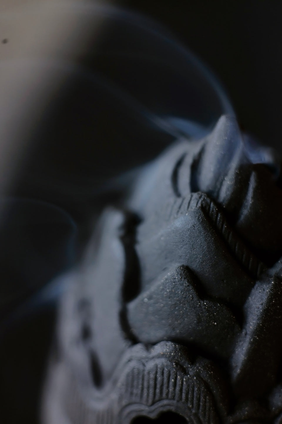 Charcoal Black "Boshan" Mountain Ceramic Incense Burner