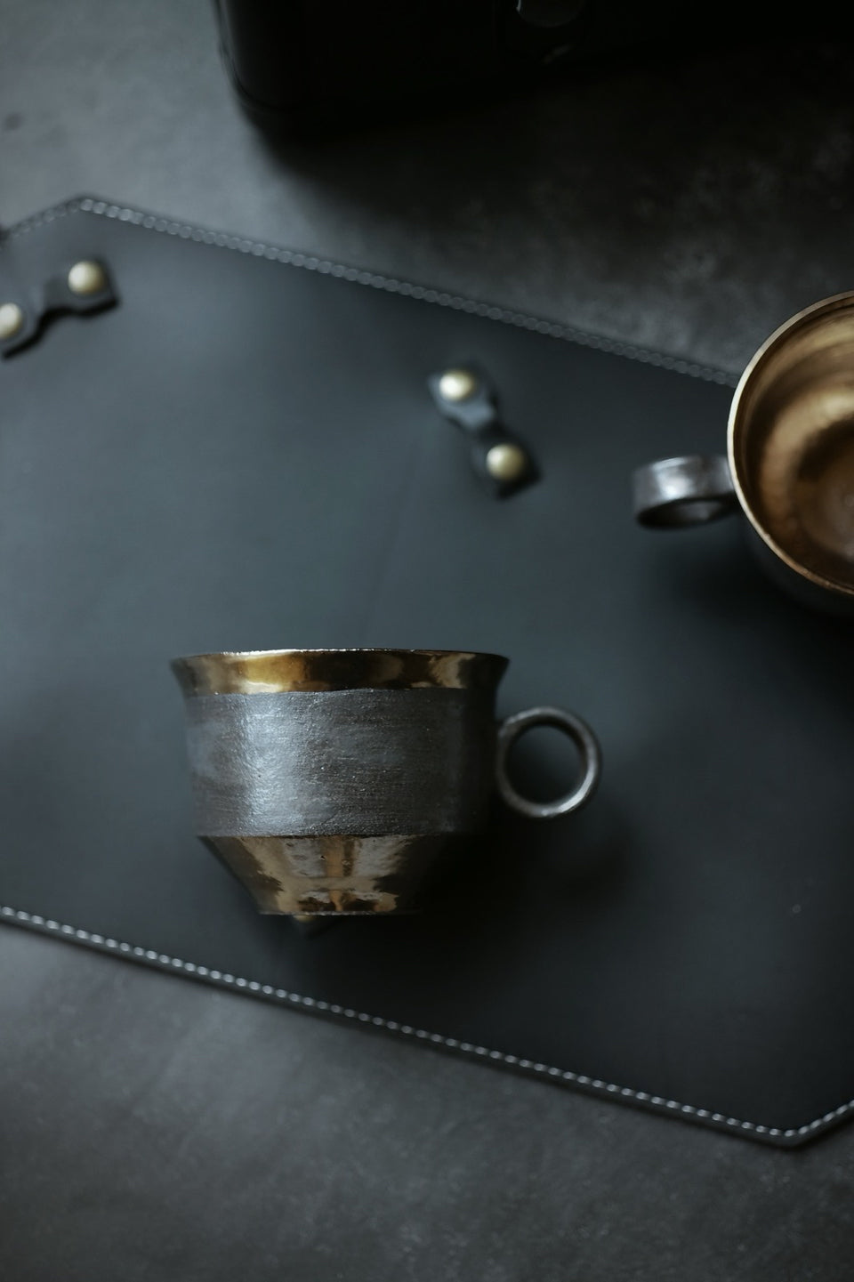 Black & Gold Ceramic Coffee Cup