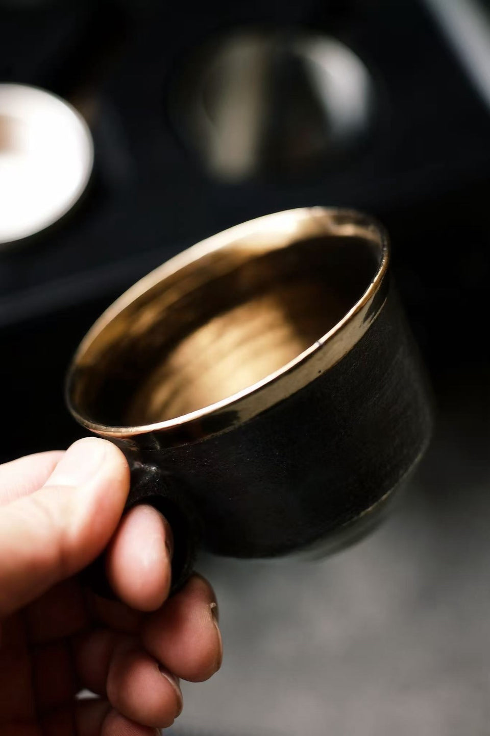 Black & Gold Ceramic Coffee Cup