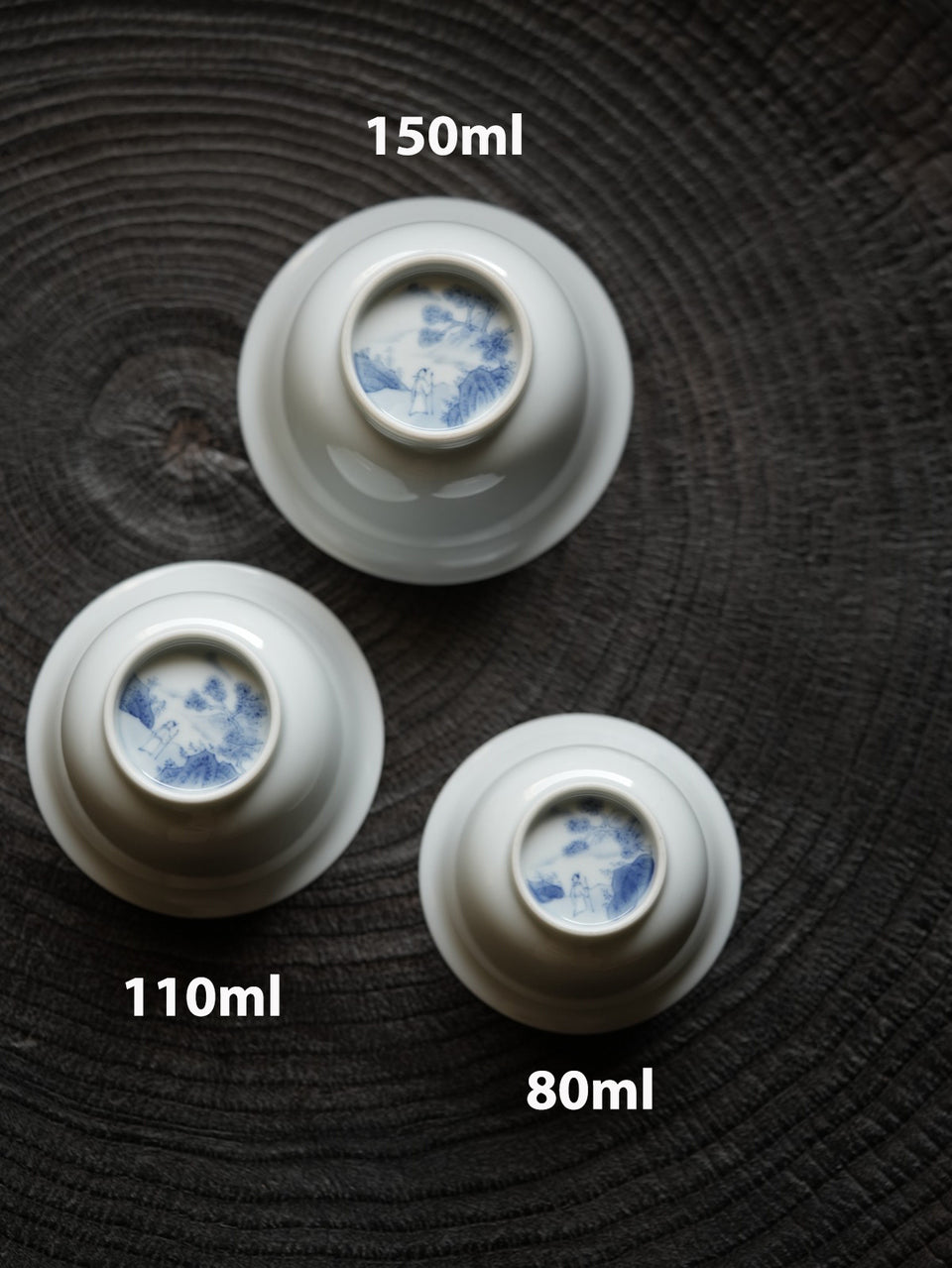 Tea Evaluation Gaiwan with Hidden Qinghua Scene