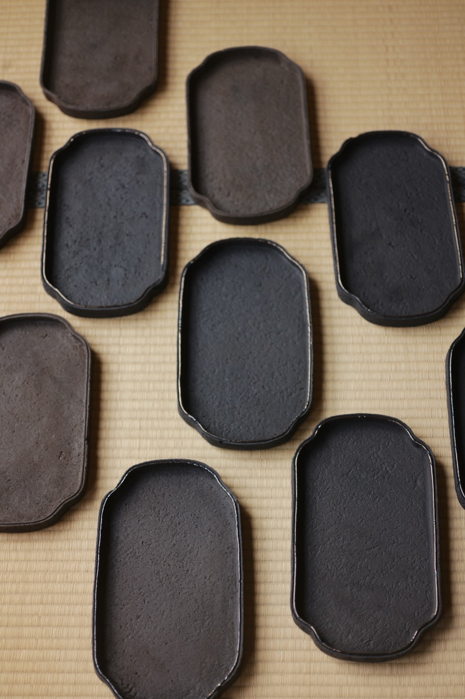 Textured Crescent Corner HuCheng Tea Tray