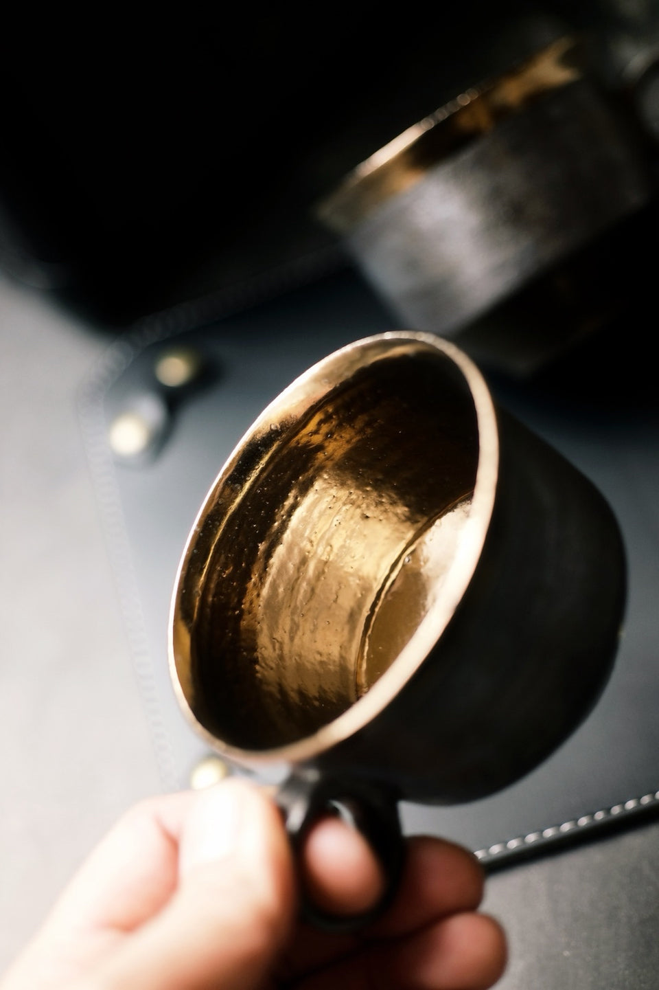 Black & Gold Ceramic Coffee Cup