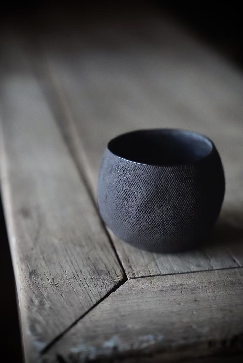 Cloudwoven Black Clay Jianshui with Burnished Silver Rim