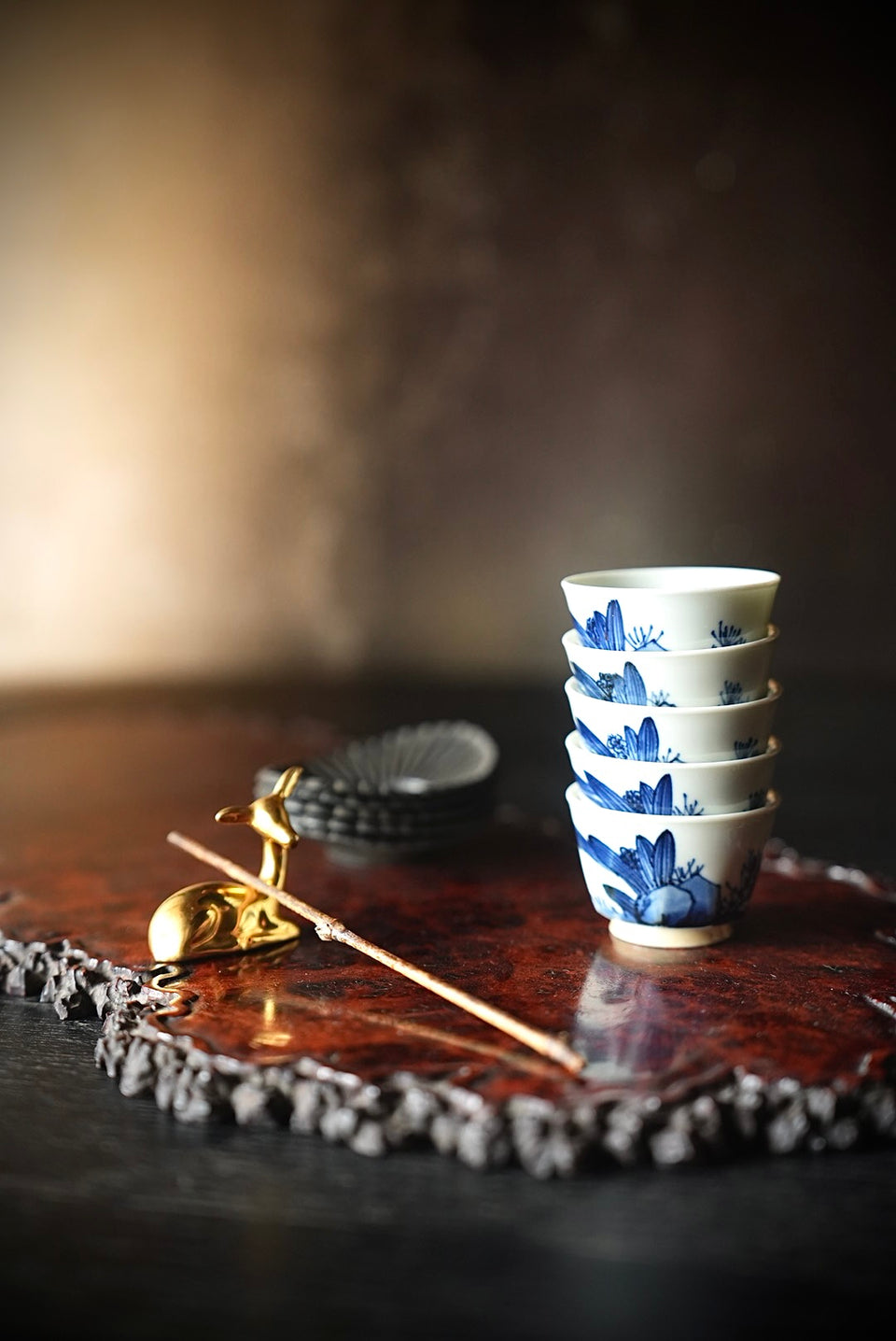 Qinghua Orchid Tea Cup Set