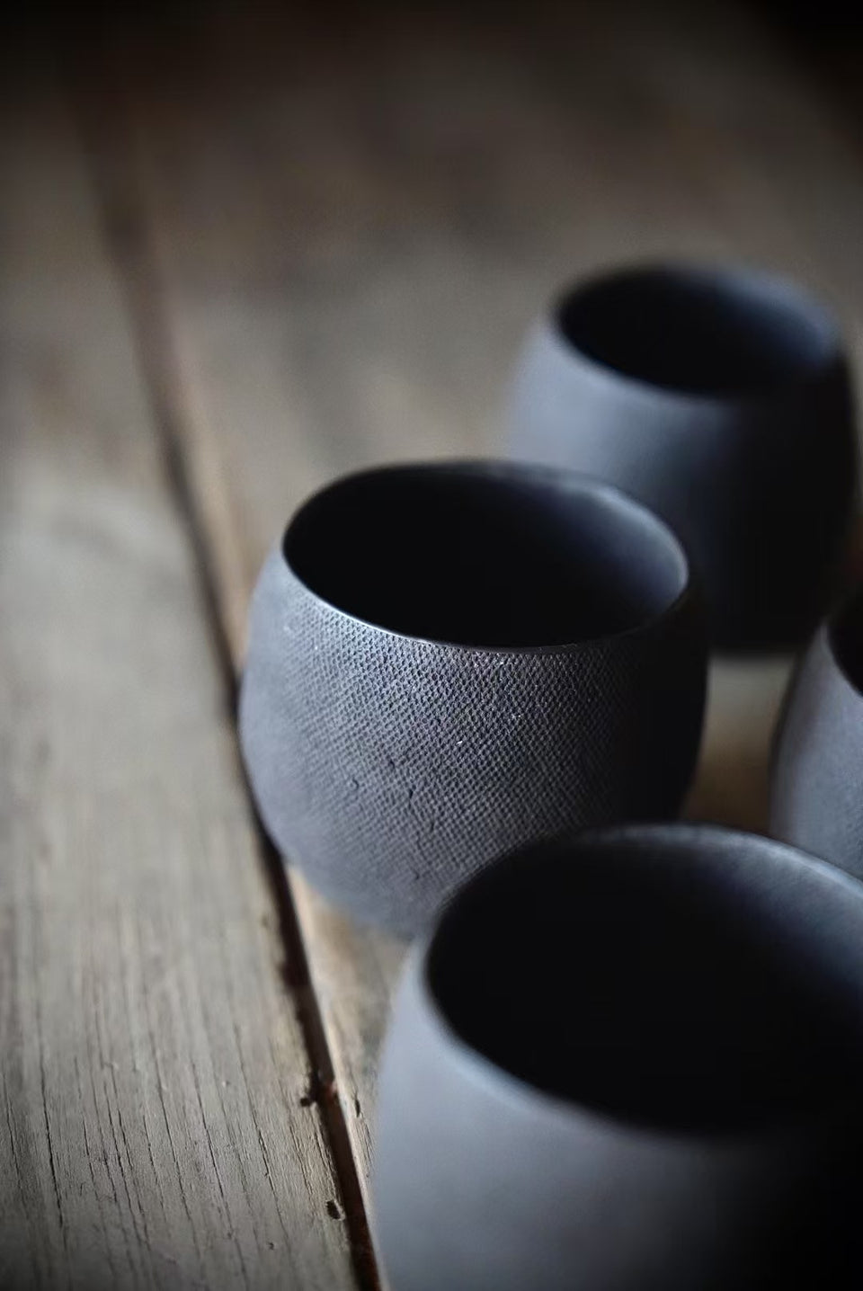 Cloudwoven Black Clay Jianshui with Burnished Silver Rim